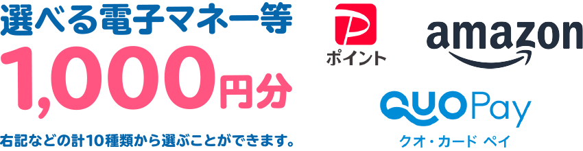 選べる電子マネー等 1,000円分